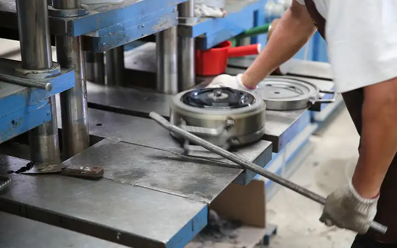 Close-up detail of rubber-coated hex dumbbell surface finish